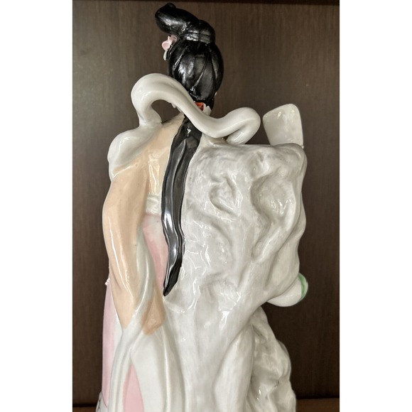 Vintage Porcelain Chinese Geisha Statue 13” - Picture 8 of 15